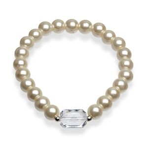 Pearl bracelet with Swarovski Centre Bead in Clear